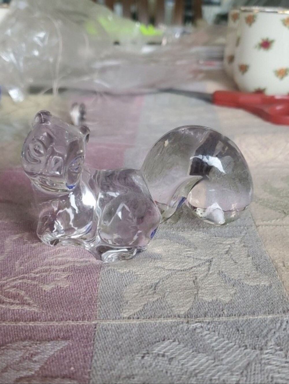 Vintage Fostoria Clear Glass Squirrel Crouching